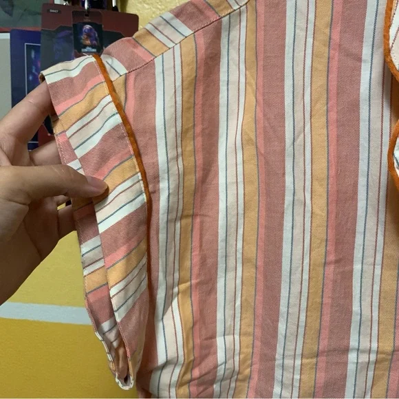 NWT Madewell Bedtime Pajama Top in Rainbow Stripe Size Medium - Picture 6 of 6